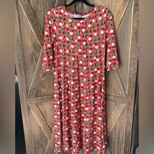 Size Medium Christmas Tree Santa Clause Fit & Flare Dress Red Green Black